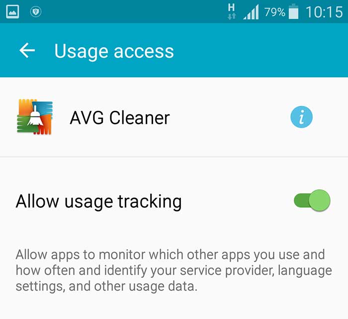 Allow usage access - AVG Cleaner